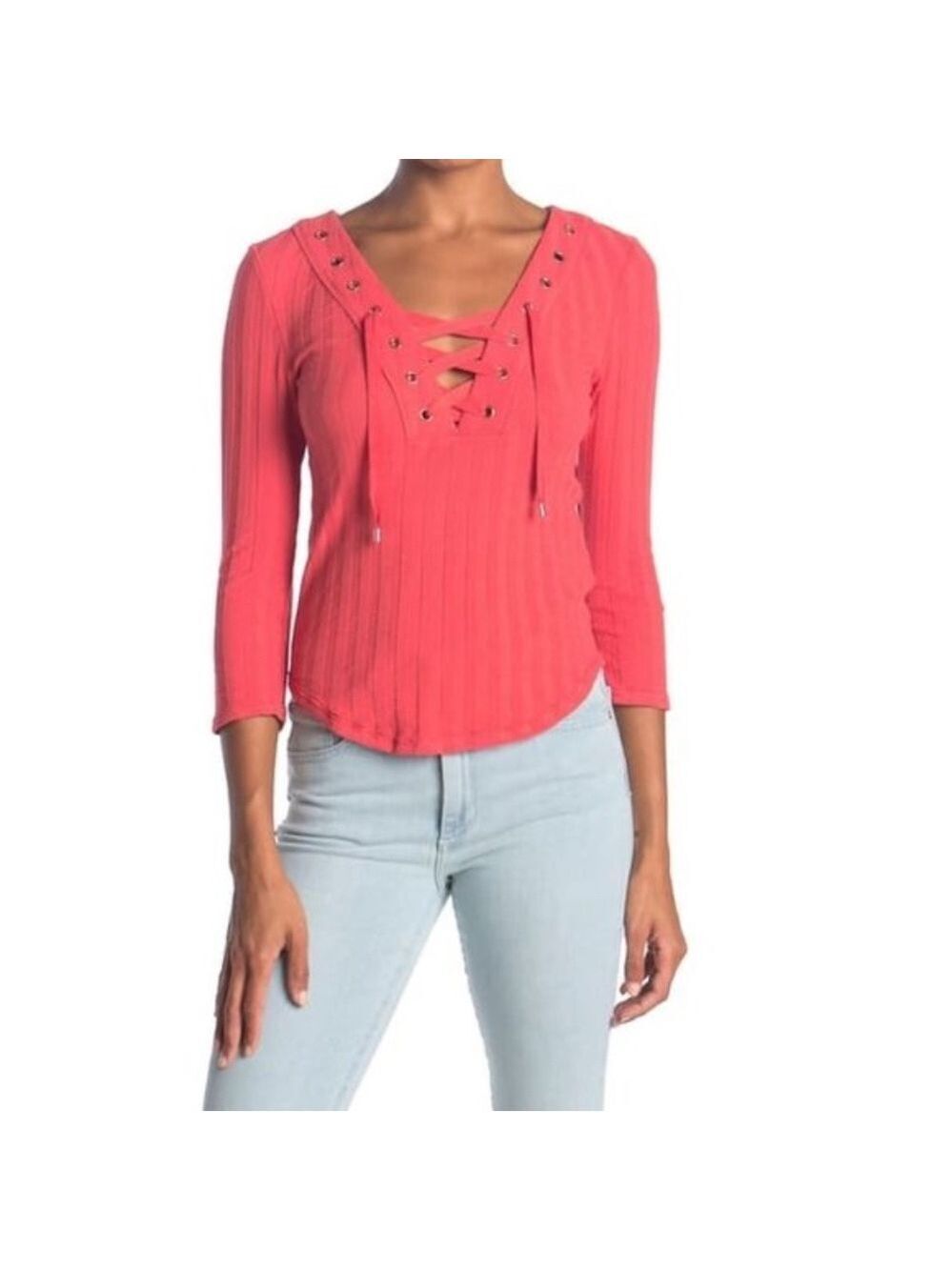 Free People Ice Cold Lace-Up Top